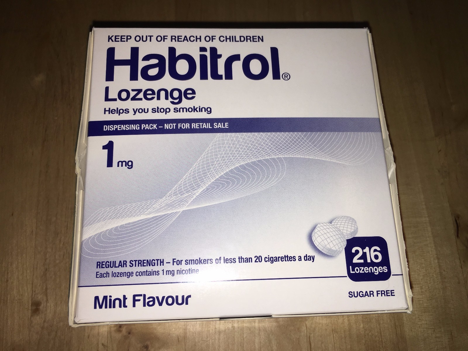 Habitrol Nicotine Lozenge 1mg Mint Flavor 3 boxes 648 Pieces Sugar Free FRESH