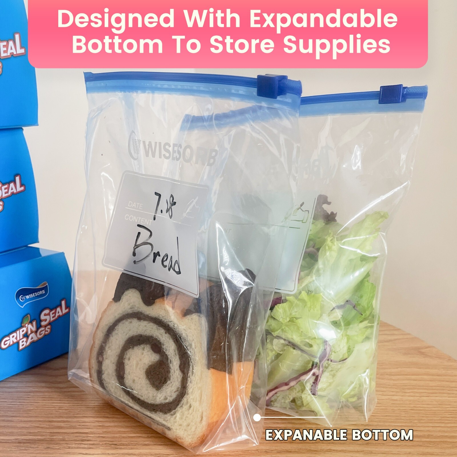 Sandwich Bags, Zip Seal Bag, Slider Bags for Preserve Freshness & Protect Flavor