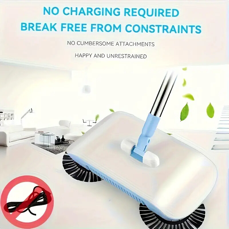 Wet/Dry Vacuum Cleaner Broom for Household Cleaning 180° Rotating Sweeping Mop