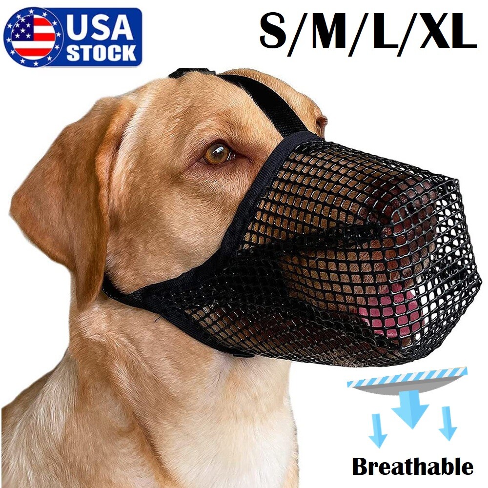 Pet Dog Muzzle Anti-lick Anti-Biting Chewing Bark Licking Mouth Cover Mesh Mask