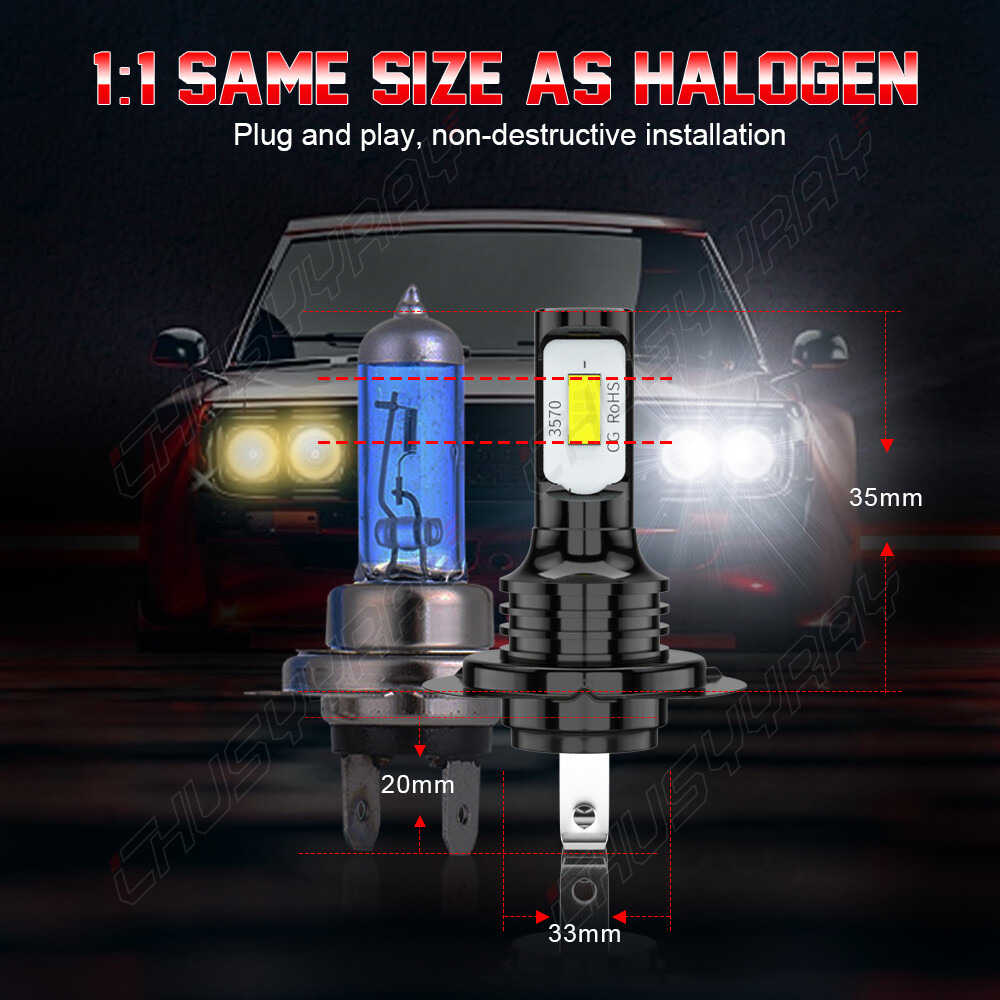 LED H7 H9 Headlight White Bulbs Light for Suzuki GSXR600 750 2006-2007 2011-2019