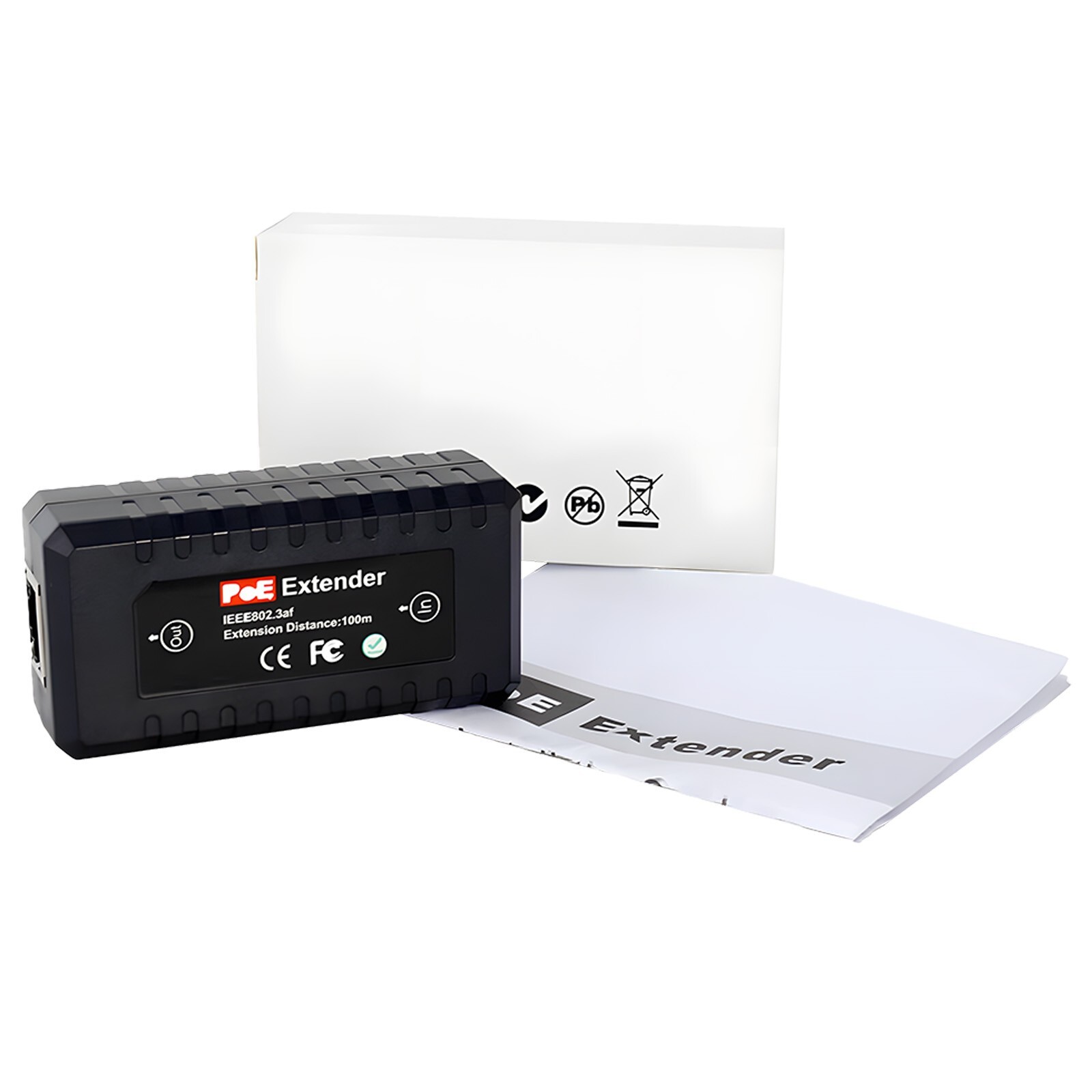 UltraPoE PoE Extender 10/100Mbps IEEE 802.3af PoE Repeater Extension 100m