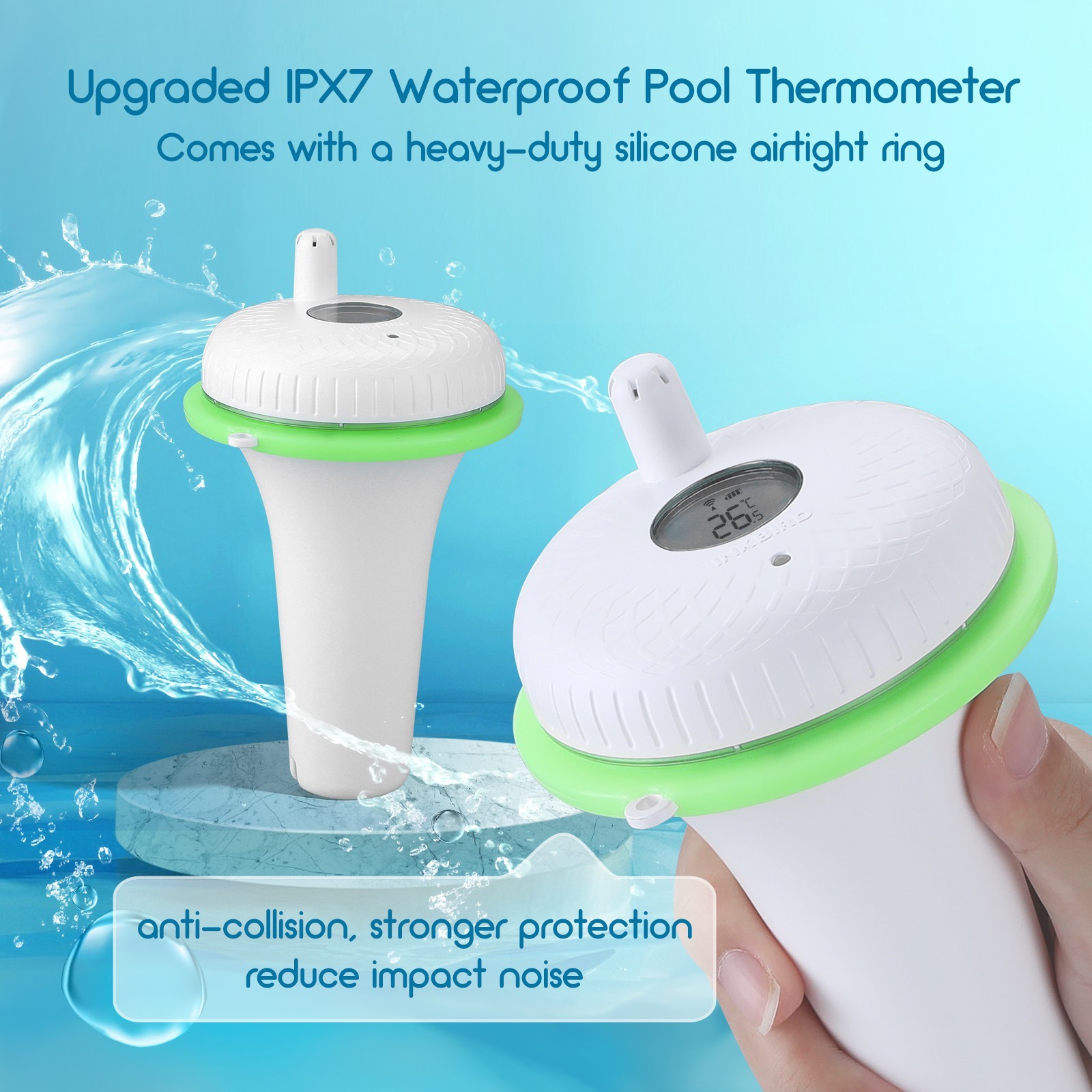 Inkbird Waterproof Wireless Pool Thermometer Easy Read Water Temperature Monitor