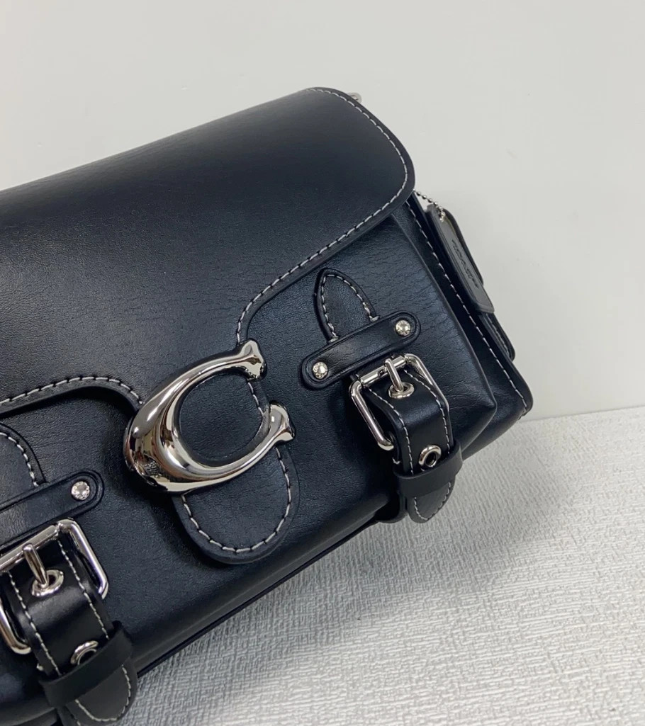 NWT Coach CT721 Cargo Soft Tabby Shoulder Bag Crossbody Black New Free Shipping