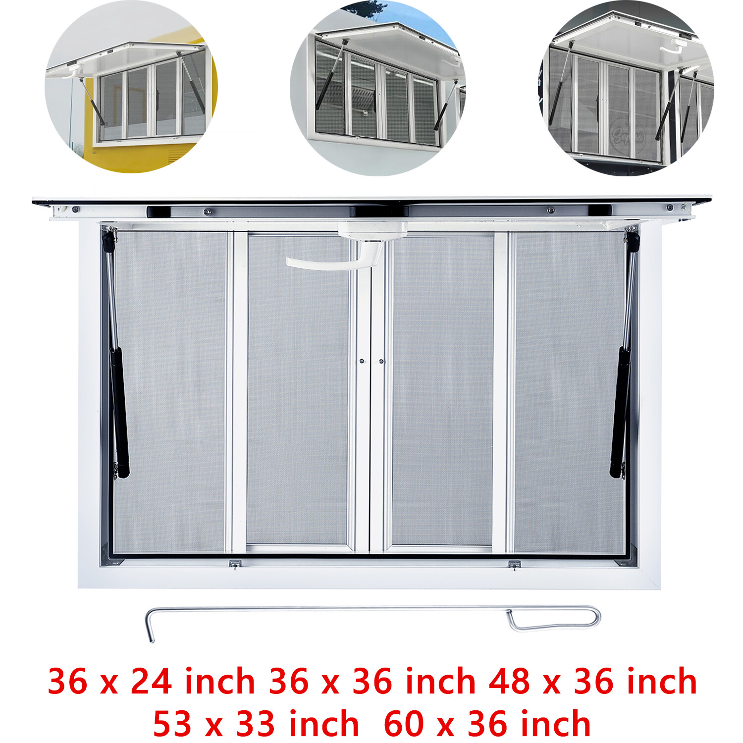 60x36/36x36/53x33/48x36/36x24in Concession Stand Serving Window Service Awning