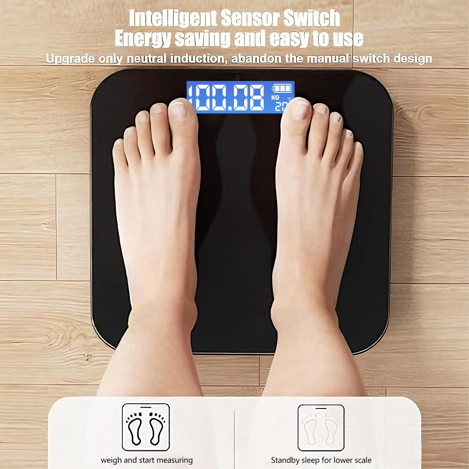 Digital Body Weight Scale Backlit Display High Precision BathroomScale 400 lbs