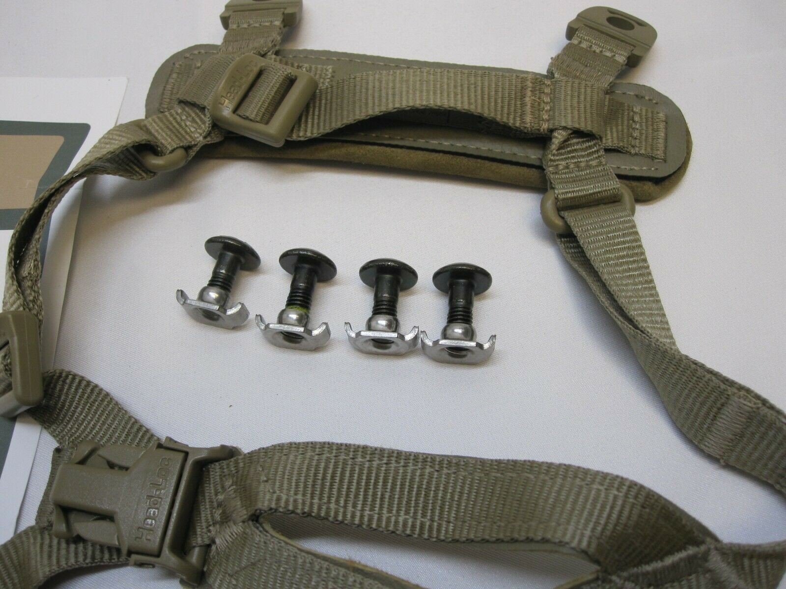 IMPROVED 4 POINT CHIN STRAP COYOTE/TAN H-NAPE ACH HELMET RETENTION SYSTEM
