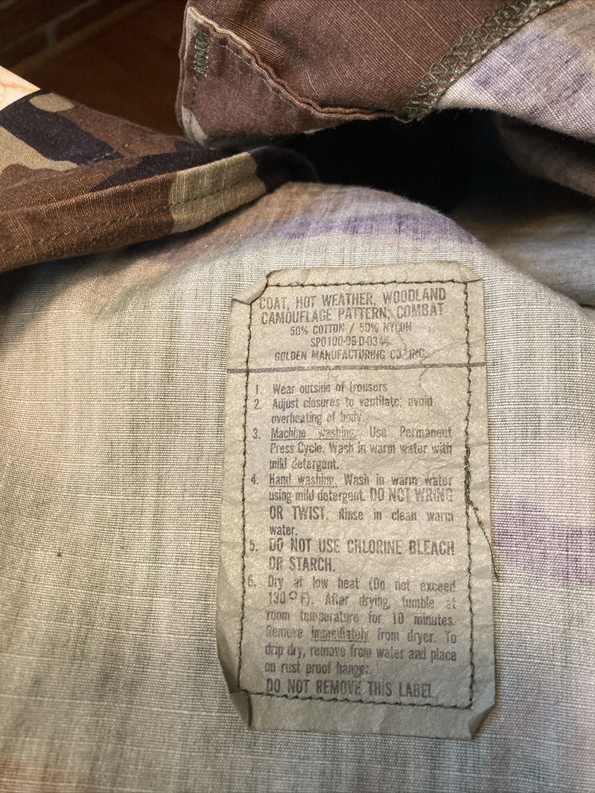 VTG USGI M81 Woodland Camo BDU Shirt, Army Military Uniform Medium Short