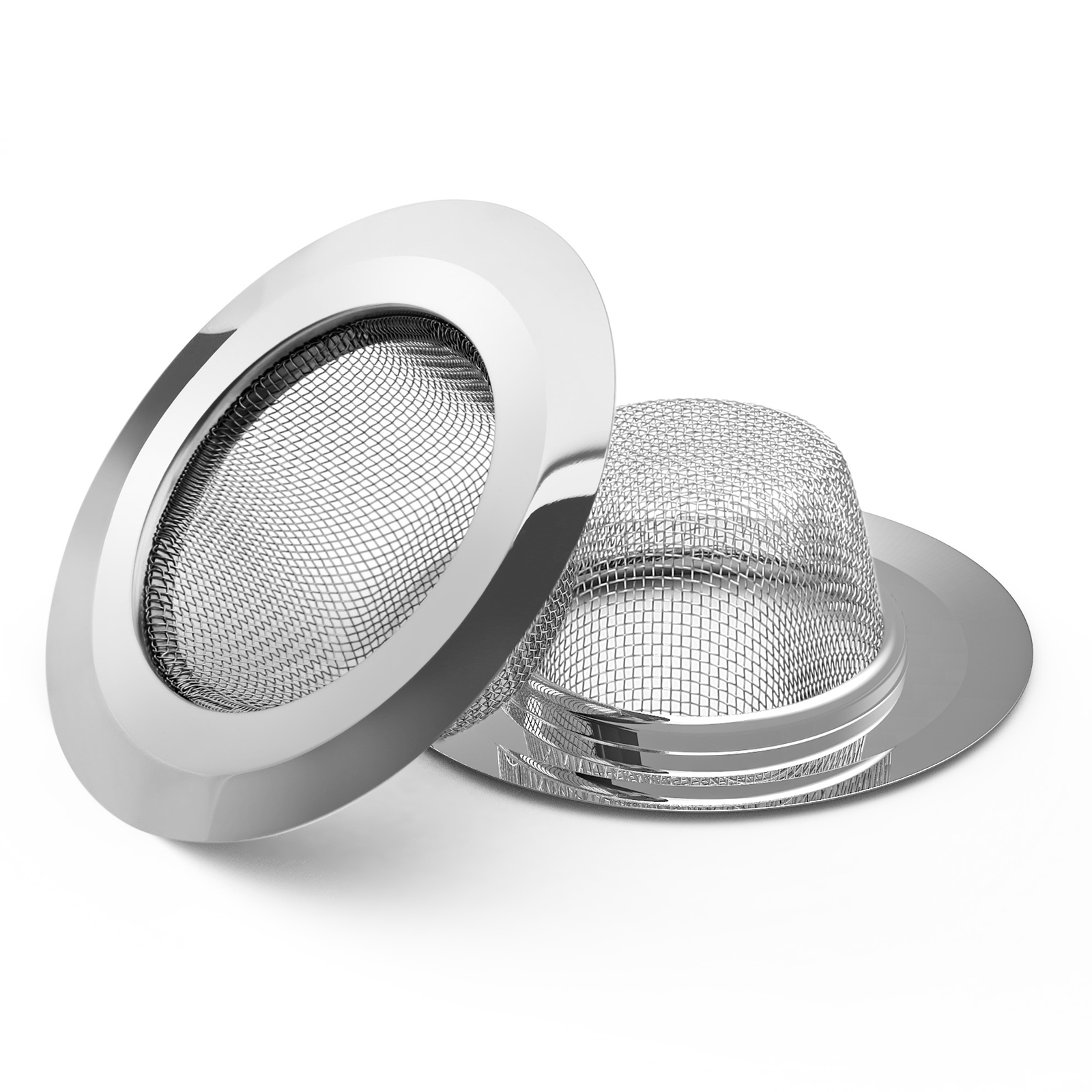 4PCS Kitchen Sink Strainer Large Wide Rim 4.5" Stainless Steel Mesh Drain Filter