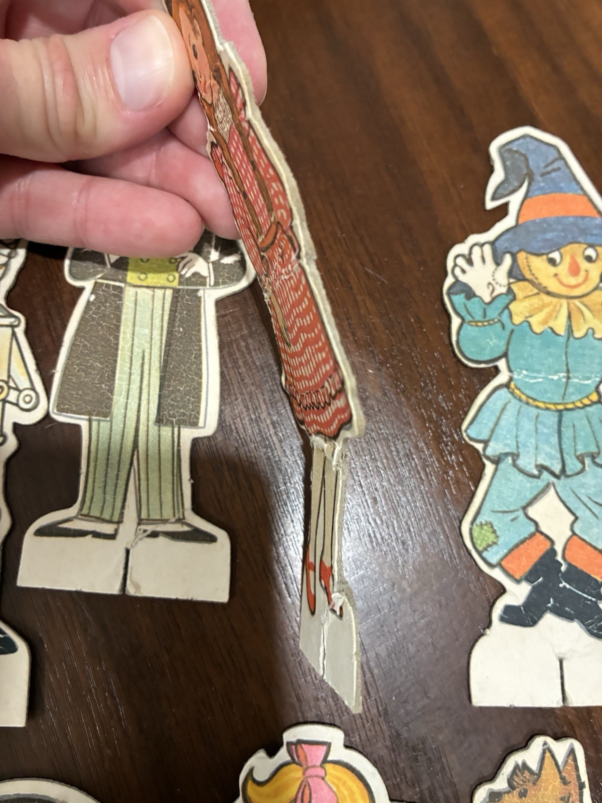 Rare 1960s Wizard of Oz Die Cut Figures Dorothy Glinda Witch Lion Oz Tinman Toto