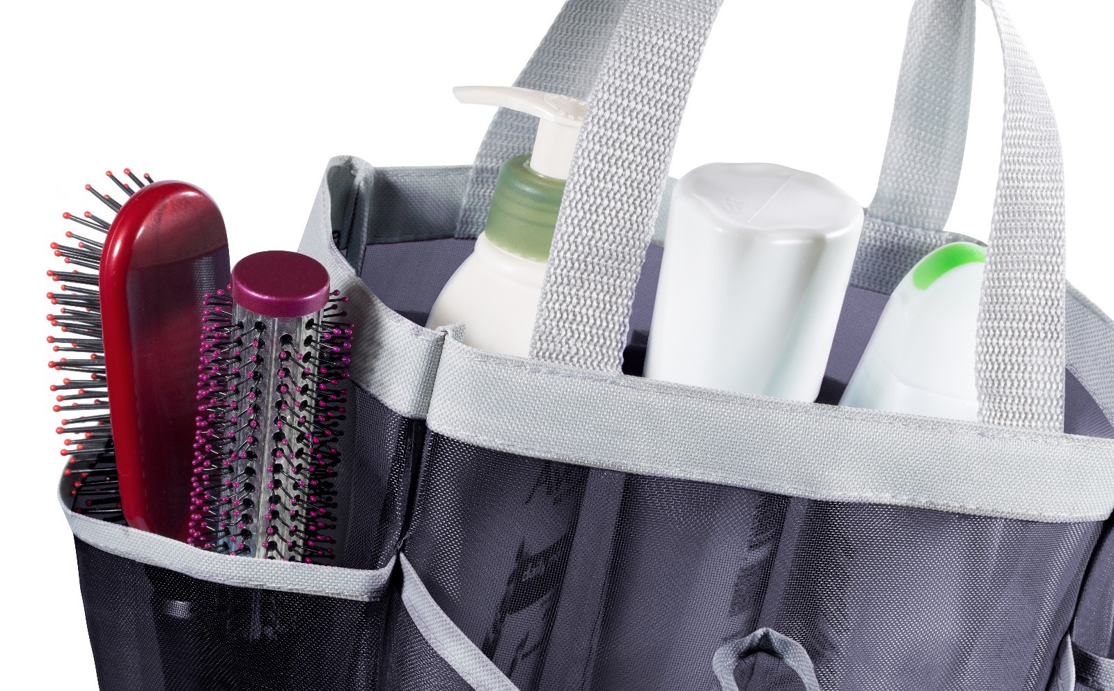 7 Pocket Mesh Shower Caddy Tote - Great for College and Gym | Assorted Colors