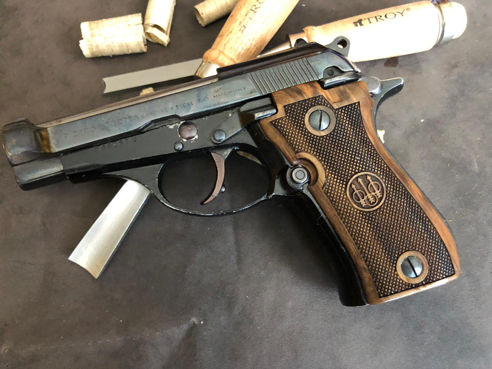 Beretta F81 81FS 81BB 81F F84 Walnut Grips Handmade. US Based Seller. Checkered