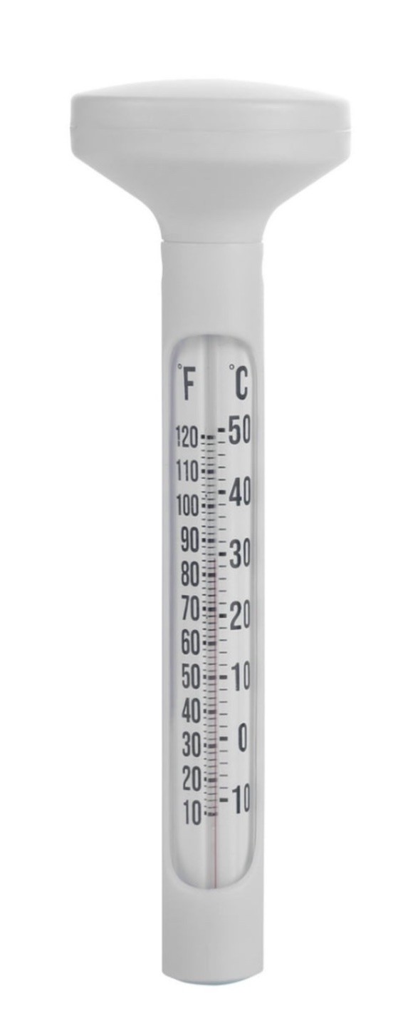 Mainstays Floating Pool Thermometer in White - 2 in x 2 in x 7.75 in - Analog