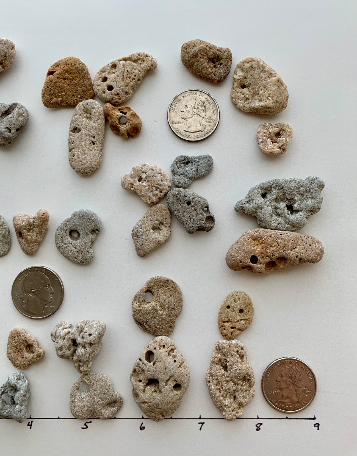 35 Adder Holey Beach Rocks Hag Stones Fairy Lucky Wish Magic Natural 1" #B1 US❤️