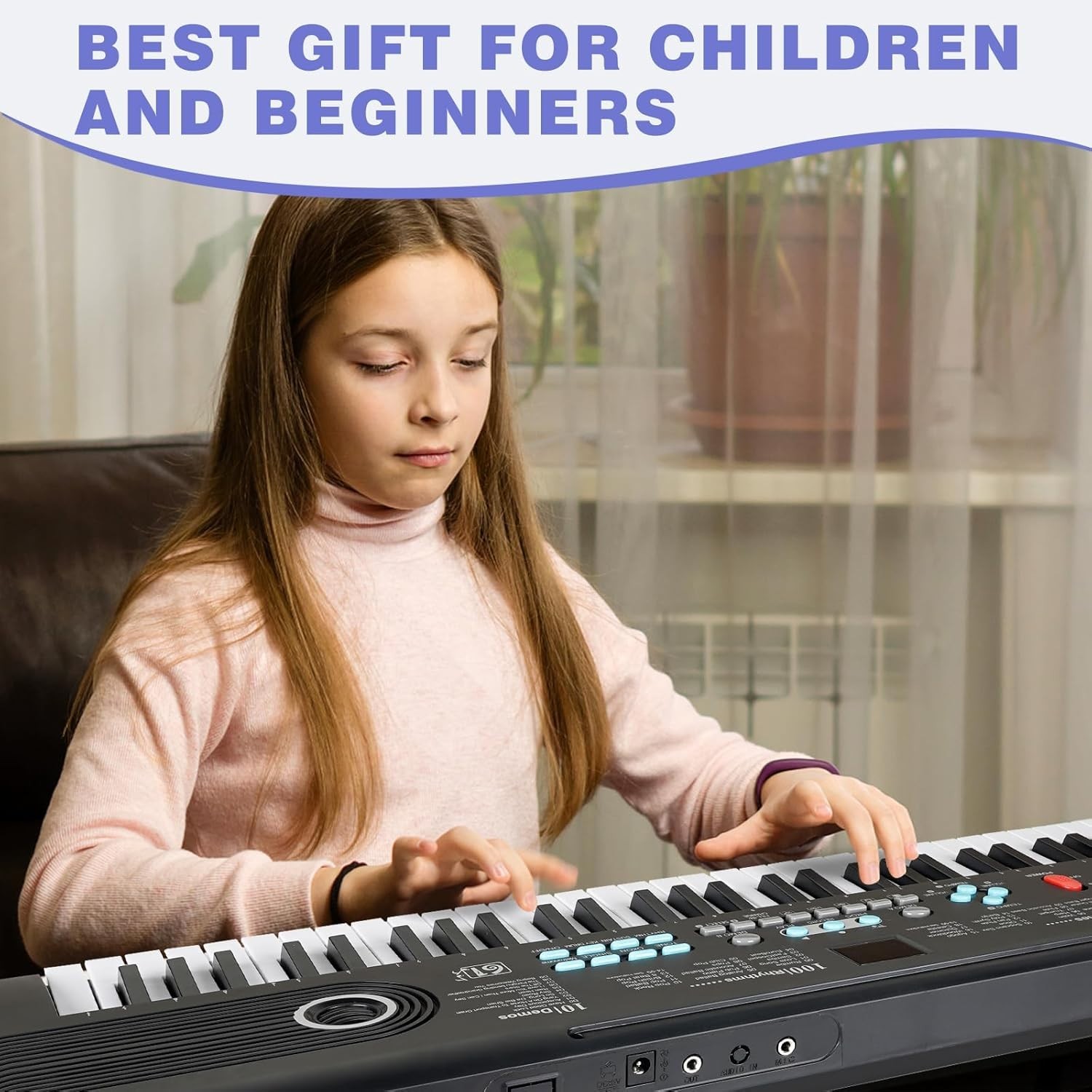 61-Key USB Electronic Digital Piano Keyboard with Stand & Mic