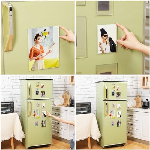 10 Pcs Acrylic Magnetic Picture Photo Frames for Refrigerator Fridge 5x7 4x6