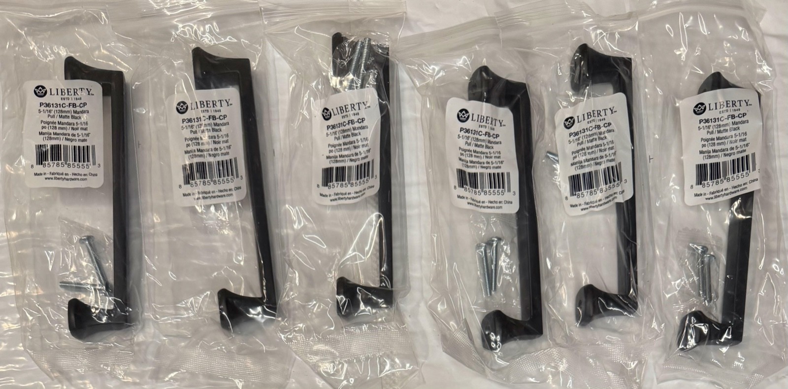 Liberty Mandara 5-1/16 in. (128 mm) Classic Matte Black Cabinet Drawer Bar Pull