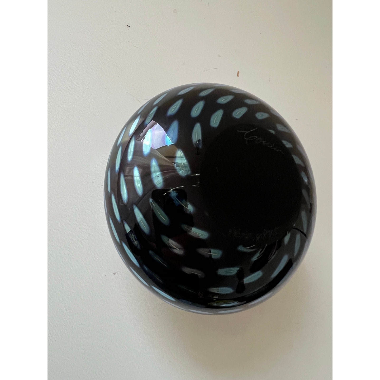CORREIA Studio Art Glass Vase | Iridescent Blue | Signed Excellent Rare Unique