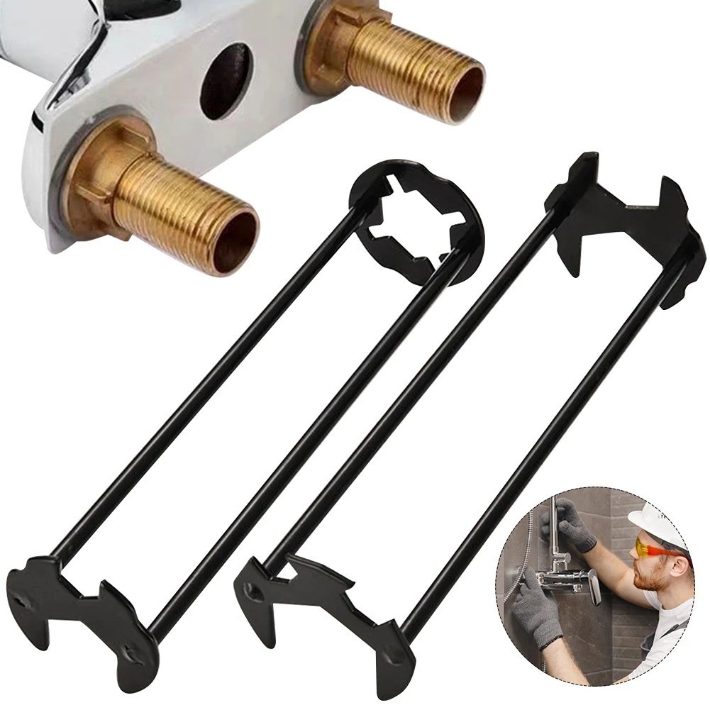 Multifunctional Sink Wrench Set, 2-Pack Basin and Faucet Wrench Tool with Fou...