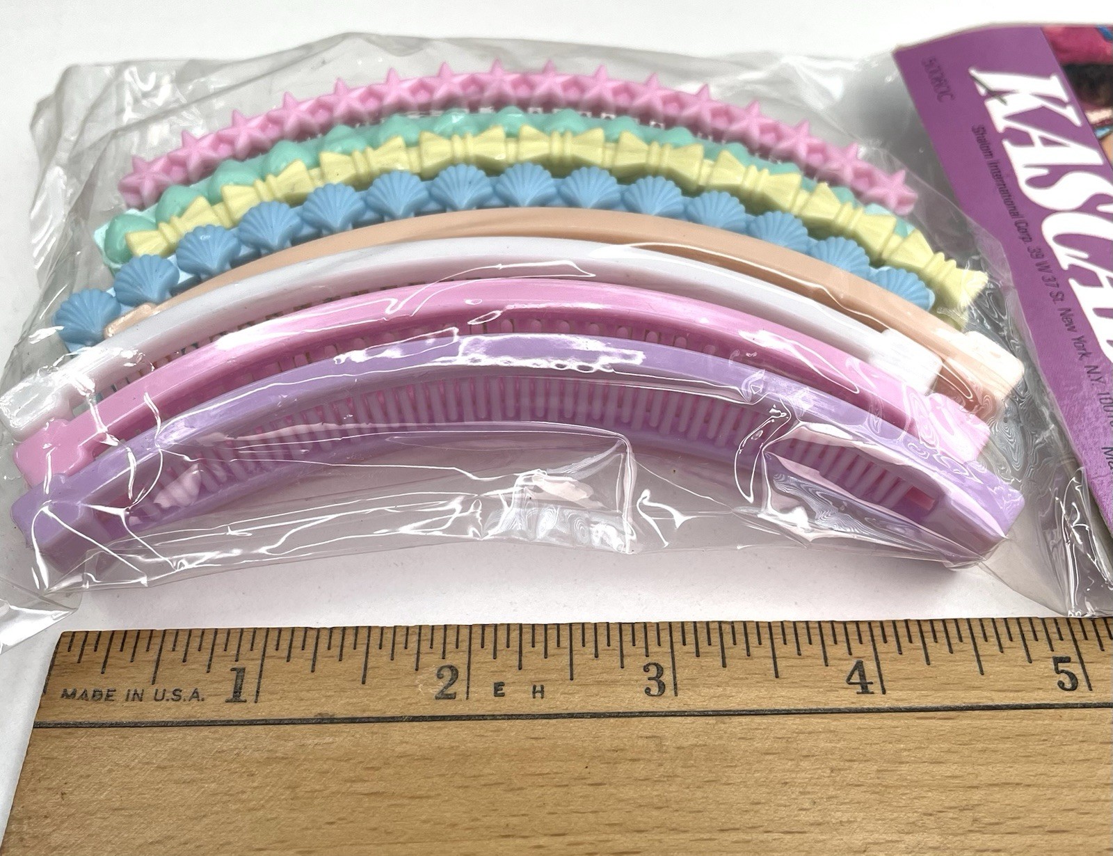 Vintage 80s KASCADES Banana Hair Clip Retro 8 Pack NEW