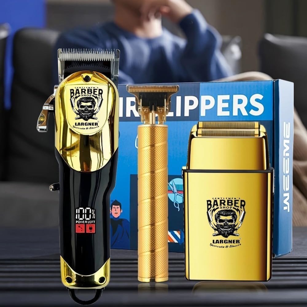 Professional Hair Clippers for Men, Cordless Barber Clippers and Trimmer Set