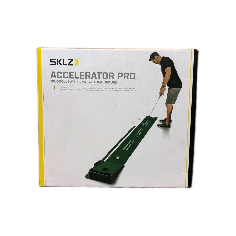 SKLZ Accelerator Pro Golf Putting Green Mat With Auto Ball Return & Visual Guide