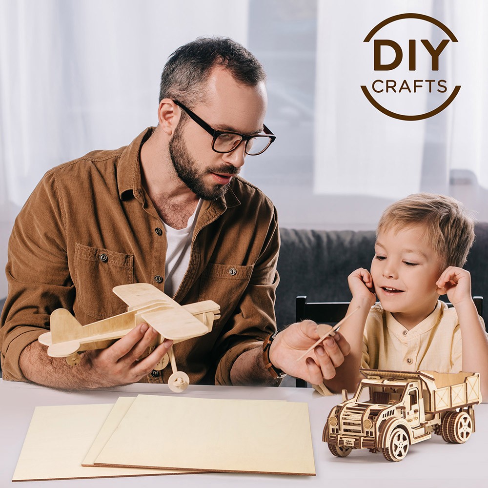 12 Pack Basswood Sheets for Craft 12 X 12 X 1/8 Inch 3mm Thick Plywood Sheets