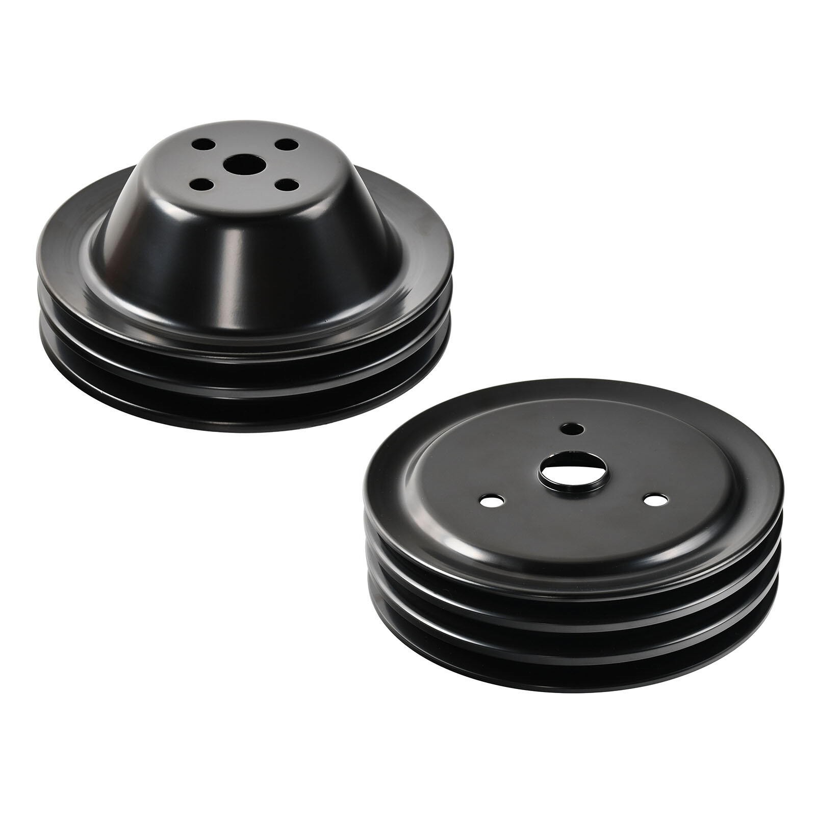 For SBC Chevy 283 350 400 SWP Short Water Pump Pulley & Crankshaft 2/3 Groove