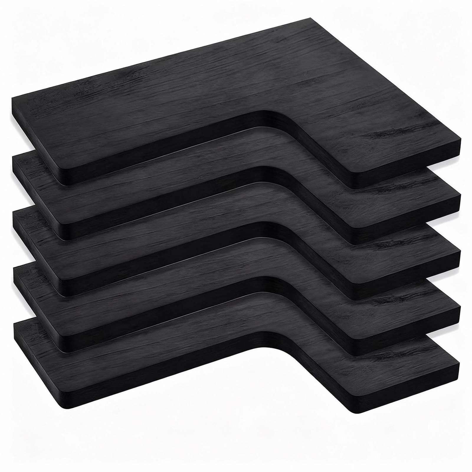 Rustic Corner Floating Shelves Set of 5 – Wall Mounted Wood Shelves