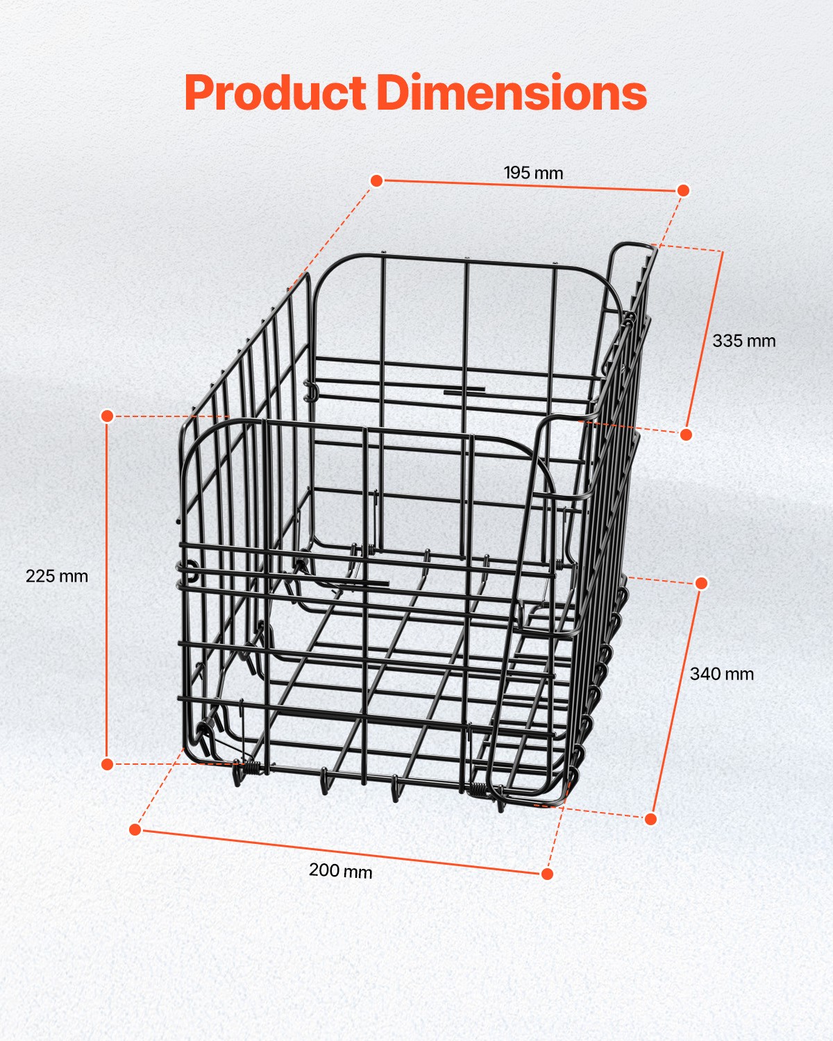 Rear Bike Basket Folding Bicycle Basket Cargo Net Liner Waterproof Cover