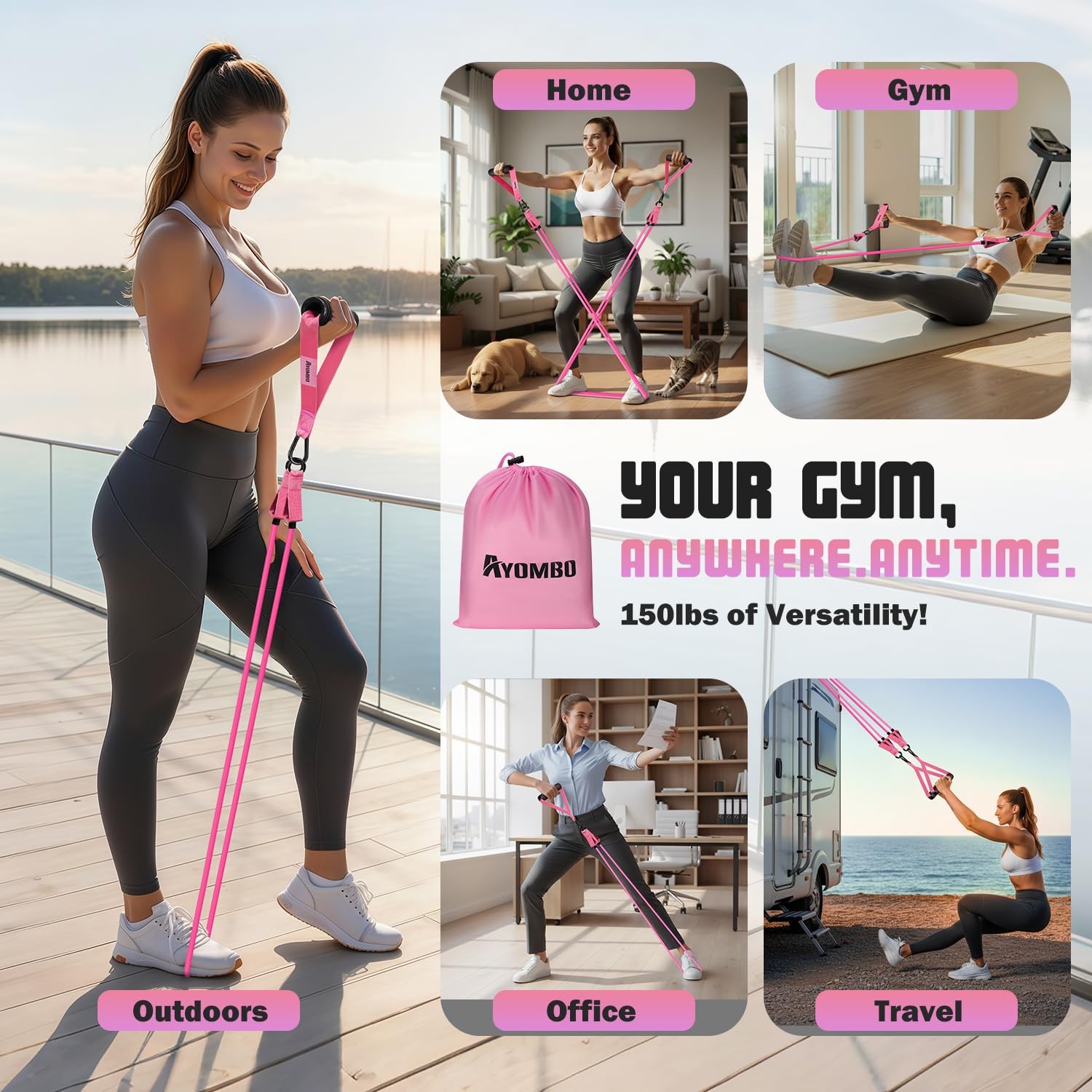 Resistance Bands, Exercise Bands with Handles for Working Out, Fitness Bands ...