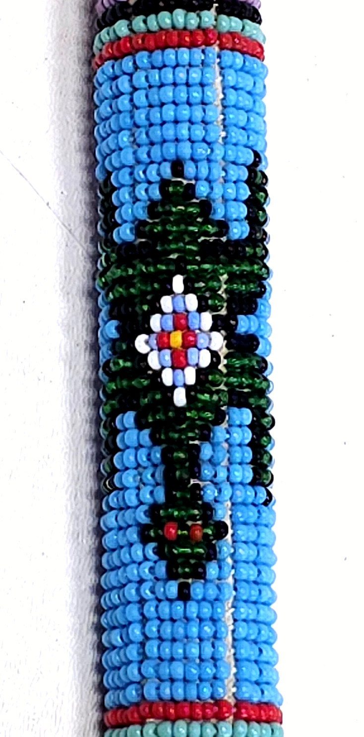 Vintage Native American Ceremonial Beaded Lance Spear 58" Indian Coup Staff