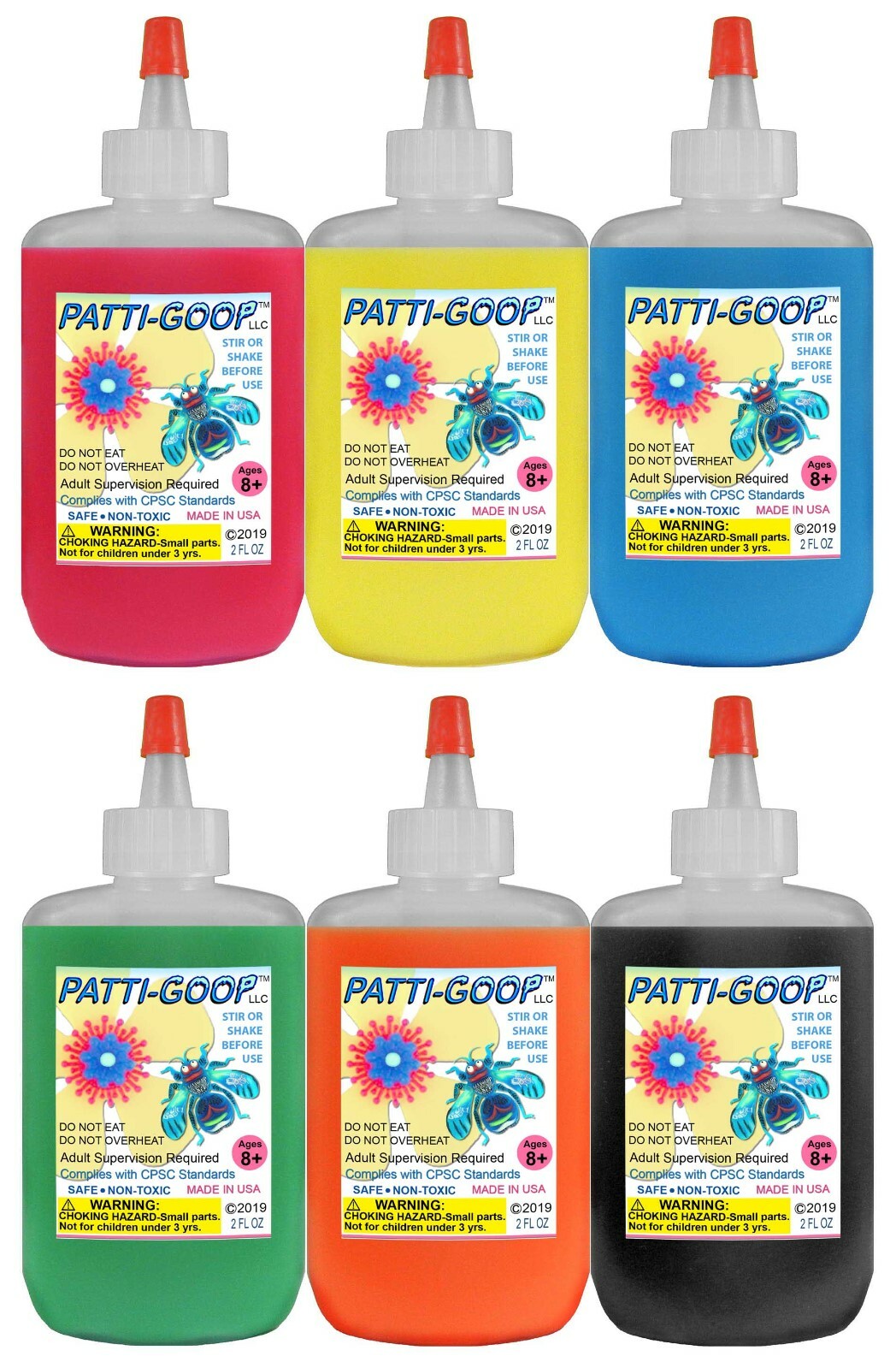 PATTI-GOOP 6-PACK MADE FOR CREEPY BUGS TOYS AND RUBBERY CRAWLERS PATTI GOOP
