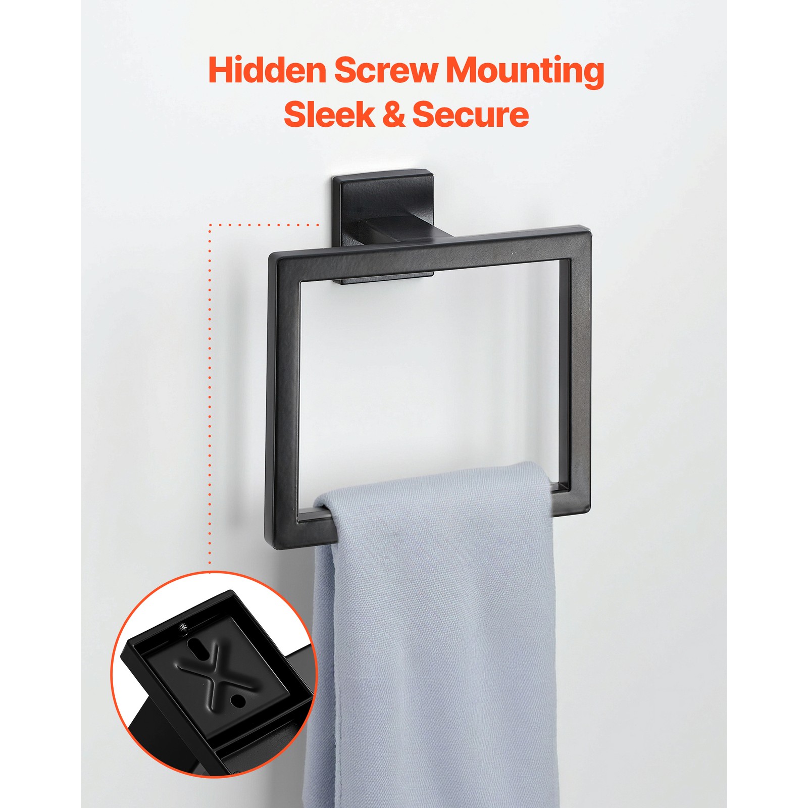 Uimoso 10-Piece Matte Black Bathroom Hardware Set with 24-Inch Towel Bar