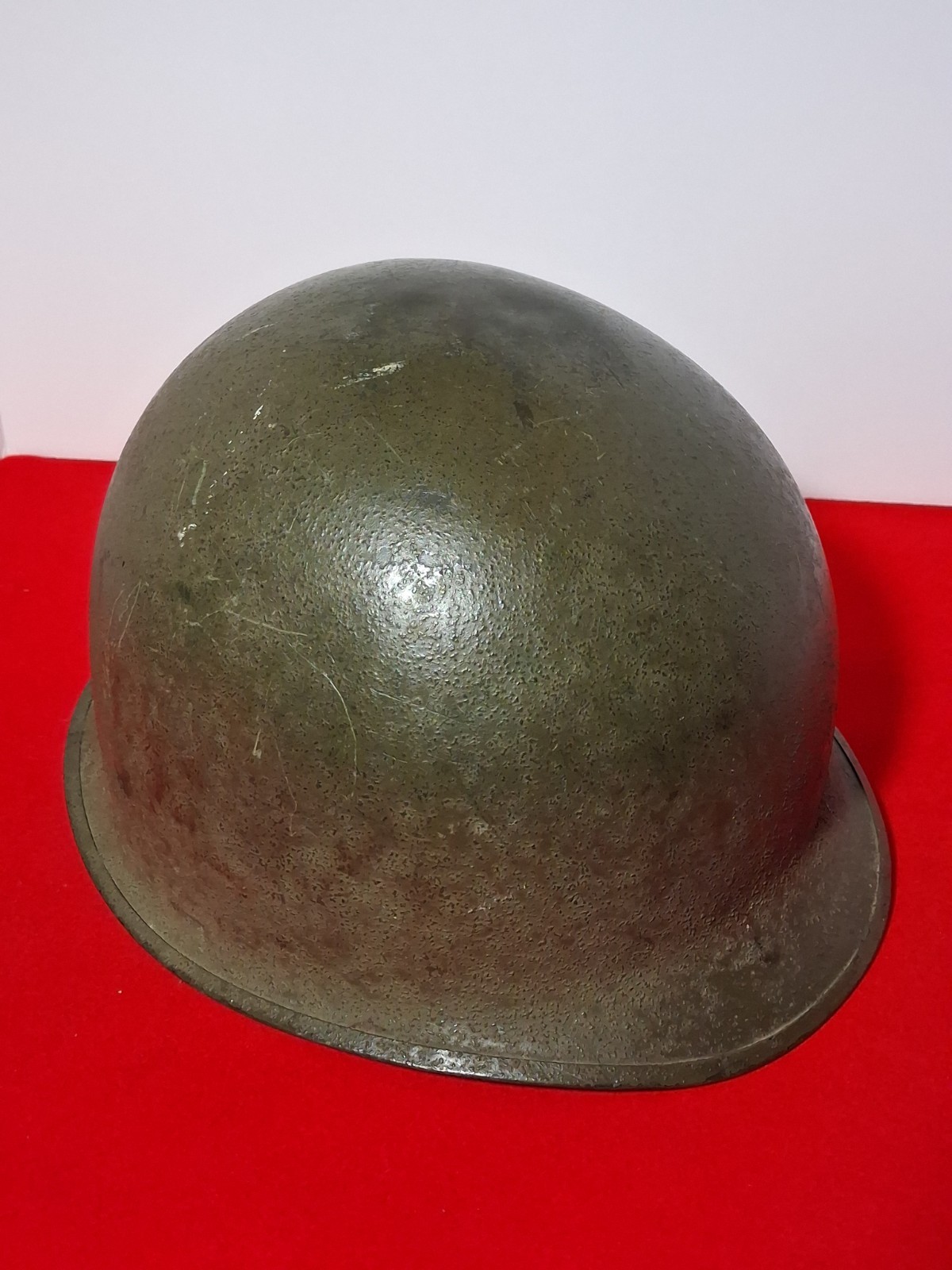 Original WW2 US M1 Helmet Late WWII Rear Seam Swivel Bale VG Post War Chin Strap