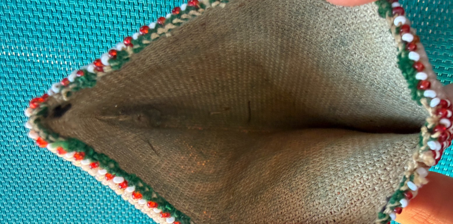 Antique Native American Beaded Glass Coin Purse 1940 RARE Butterfly Flowers!