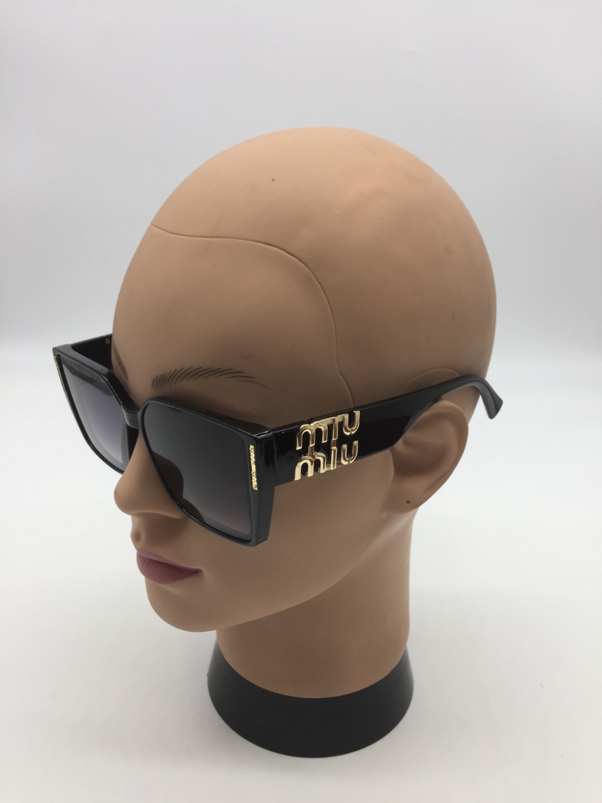 Miu Miu Fashion Black Full Rim Frame Sunglasses 50-20-145 Light Blue Lenses