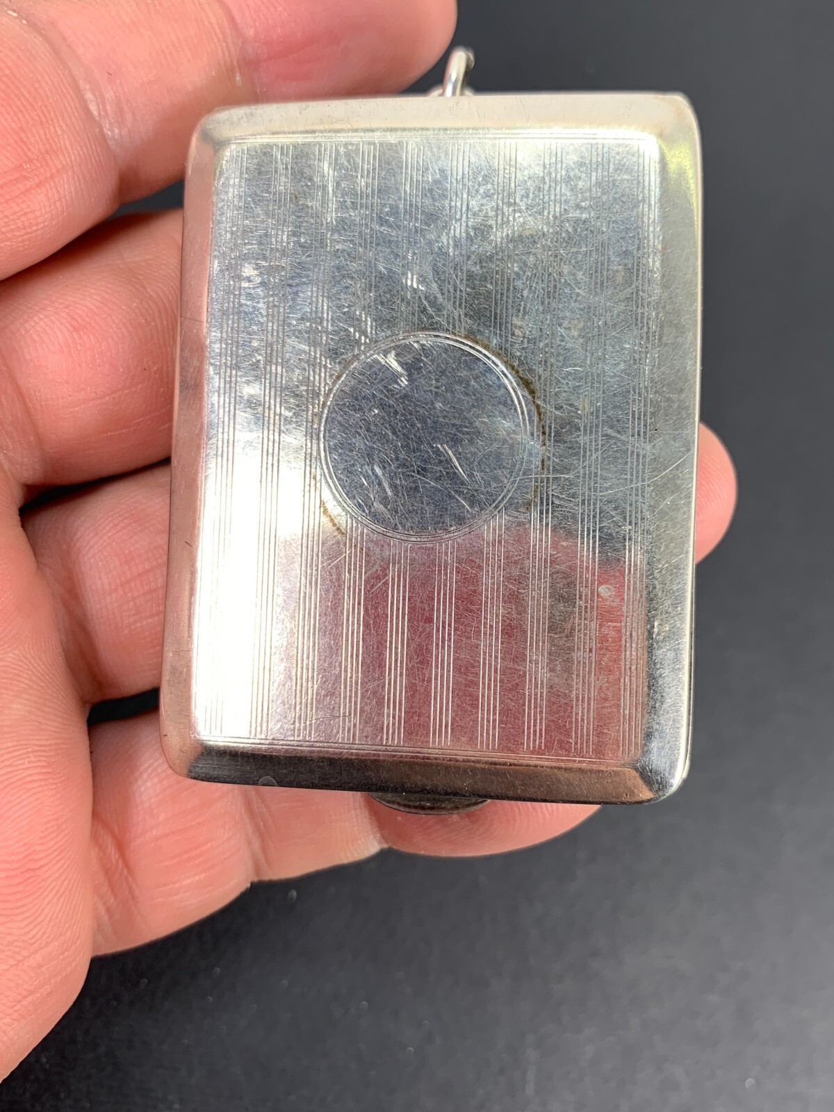 silver engine turned rectangular note/cigarette case, Birmingham 1925