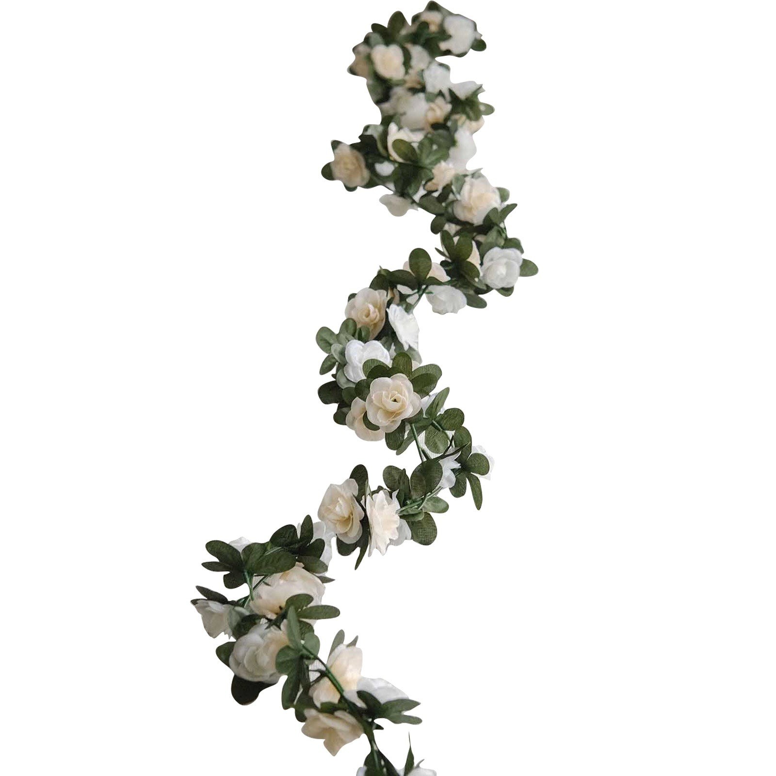 2 Silk 8 ft Artificial Mini Rose Flowers Hanging Garlands Wire Party Wedding