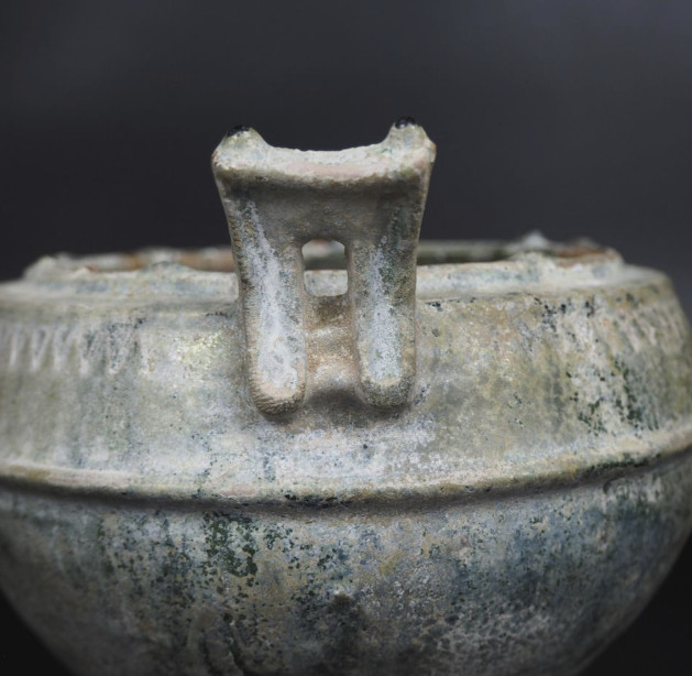 Chinese Han Dynasty Style Green Glazed Tripod Incense Burner Mingqi 17.6cm