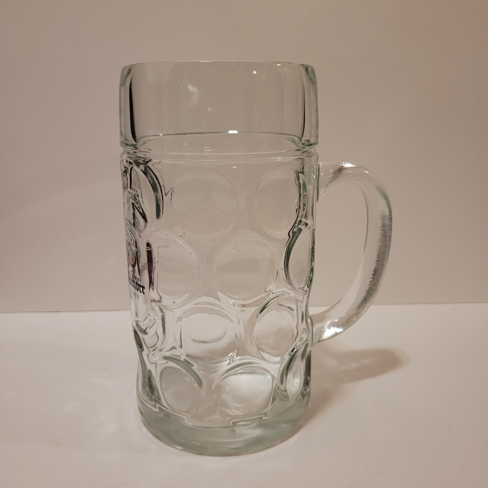 Large Hacker-Pschorr Munchen Beer Stein Mug 1 Liter Dimpled Glass