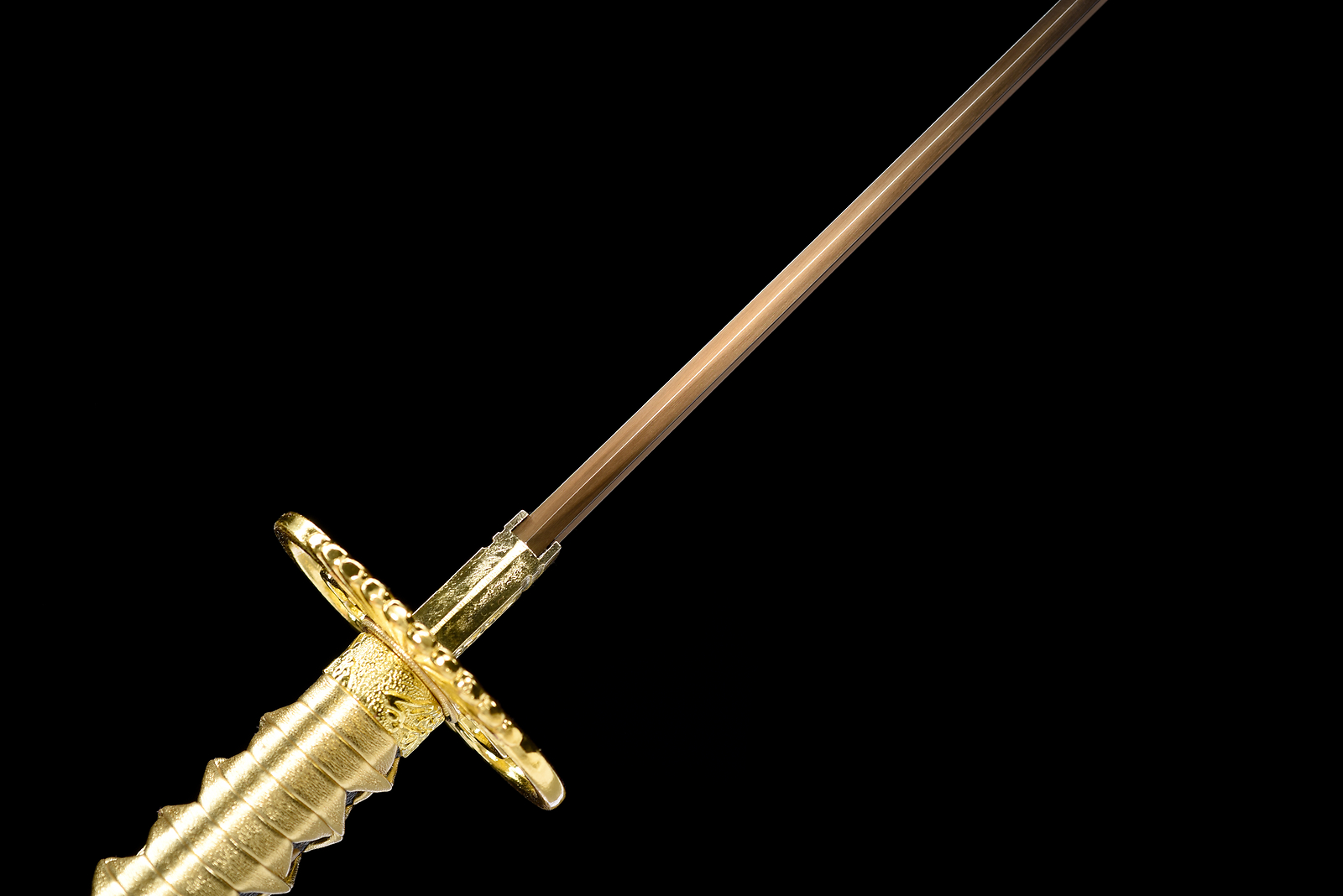 All Gold Katana 1095 Steel Sharp Battle Ready Japanese Samurai Functional Sword