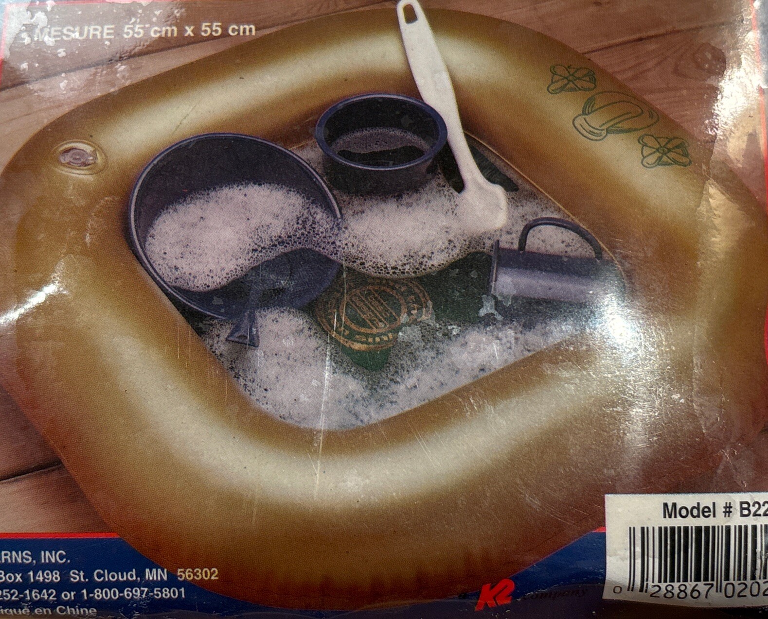 Basic Designs Inflatable Camping Sink Green 22x22 Lightweight Ultra Compact