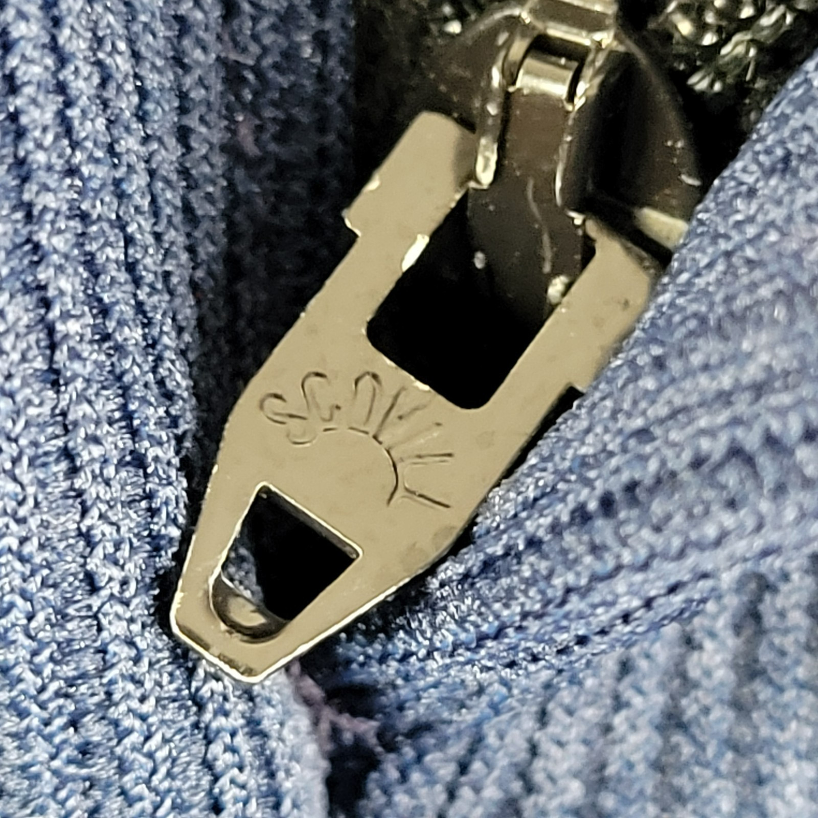 Mr Wrangler Knit Flare pants 34x30 navy blue stripe Dacron polyester 1971 USA