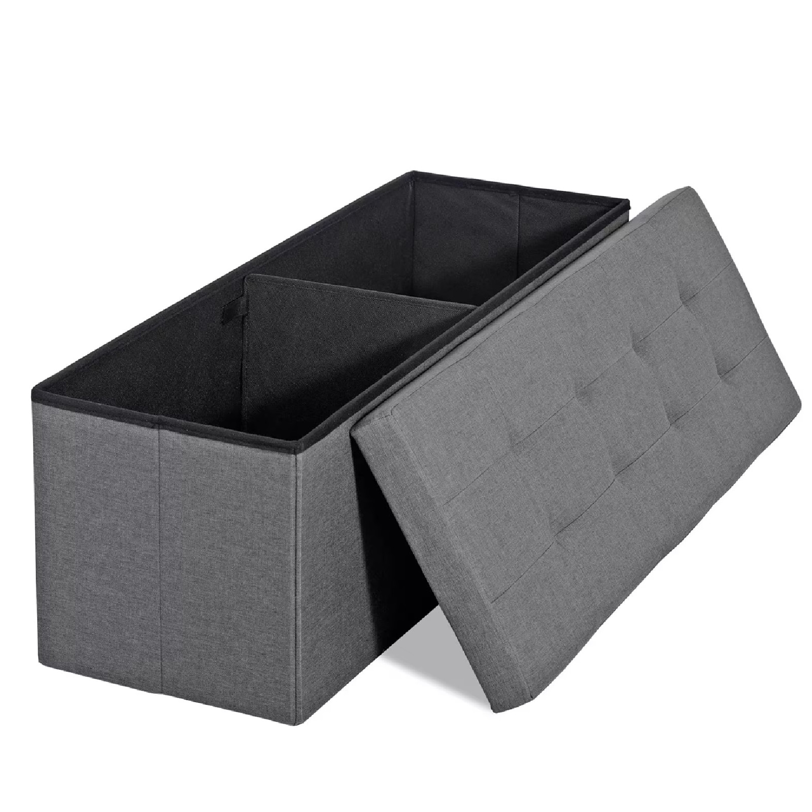 Blorly 30 inch Folding Storage Ottoman Bench, Holds up to 330 lb