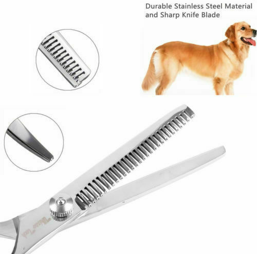 7" Professional Pet Dog Grooming Scissors Set Straight Curved Thinning Shear Kit