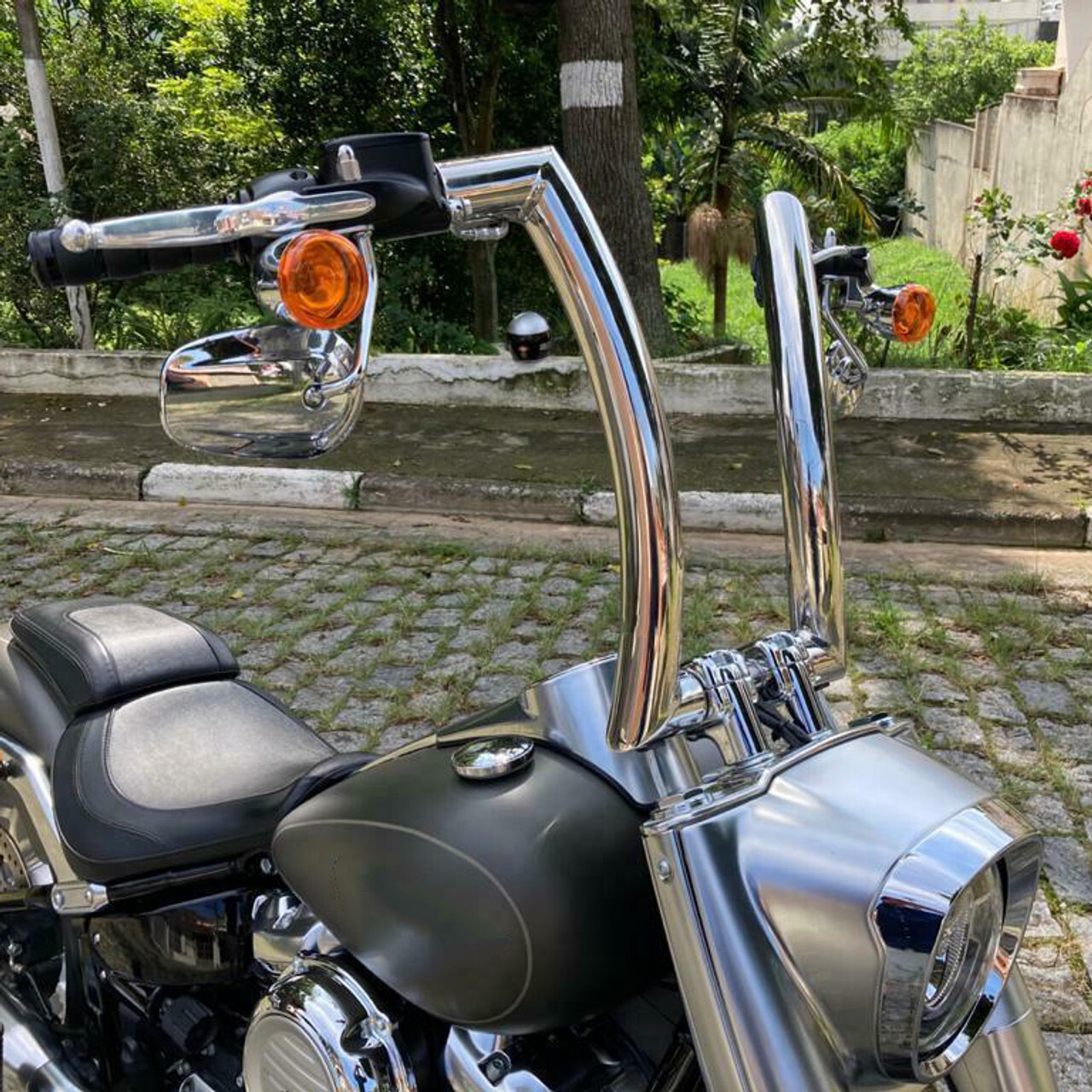 DNA MONSTER 16'' Rise Ape Hanger Fat Bars 2" Handlebar For Harley Fatboy Softail