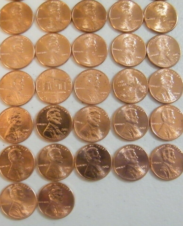 Lincoln Cent Penny Set 1975-2023 PD Collection 109 Coins Choice BU Mem & Shield!