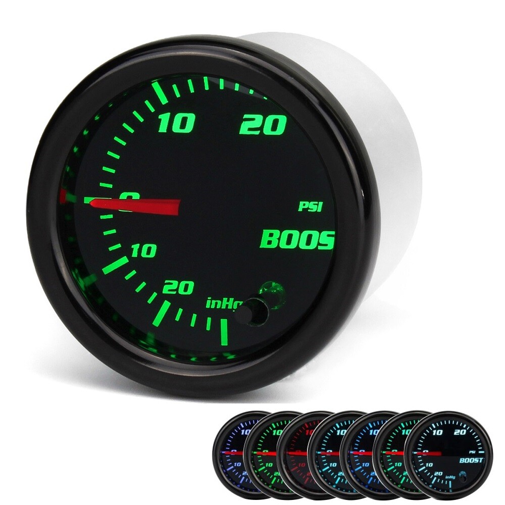 2" Turbo Boost Gauge 7 Color Tinted Digital 0-30 PSI Pressure Meter 52mm