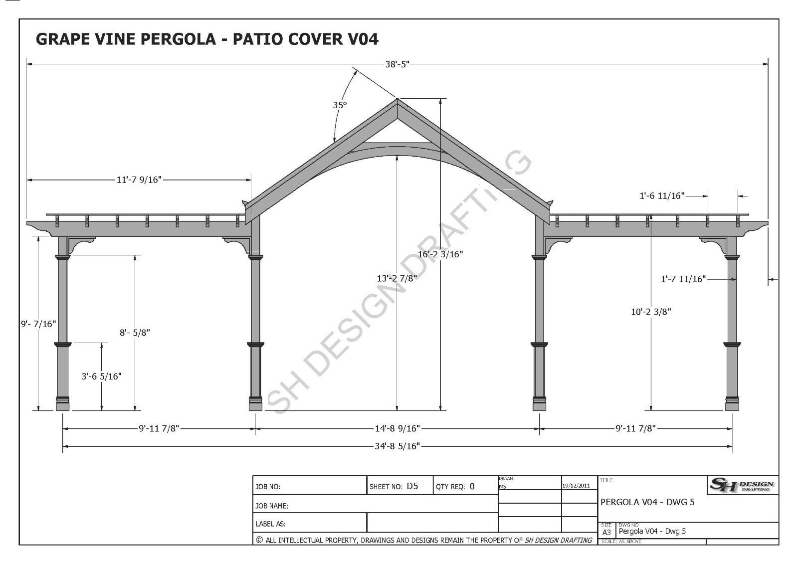 Grape Vine Outdoor Pergola Veranda V3 Patio Cover Plans